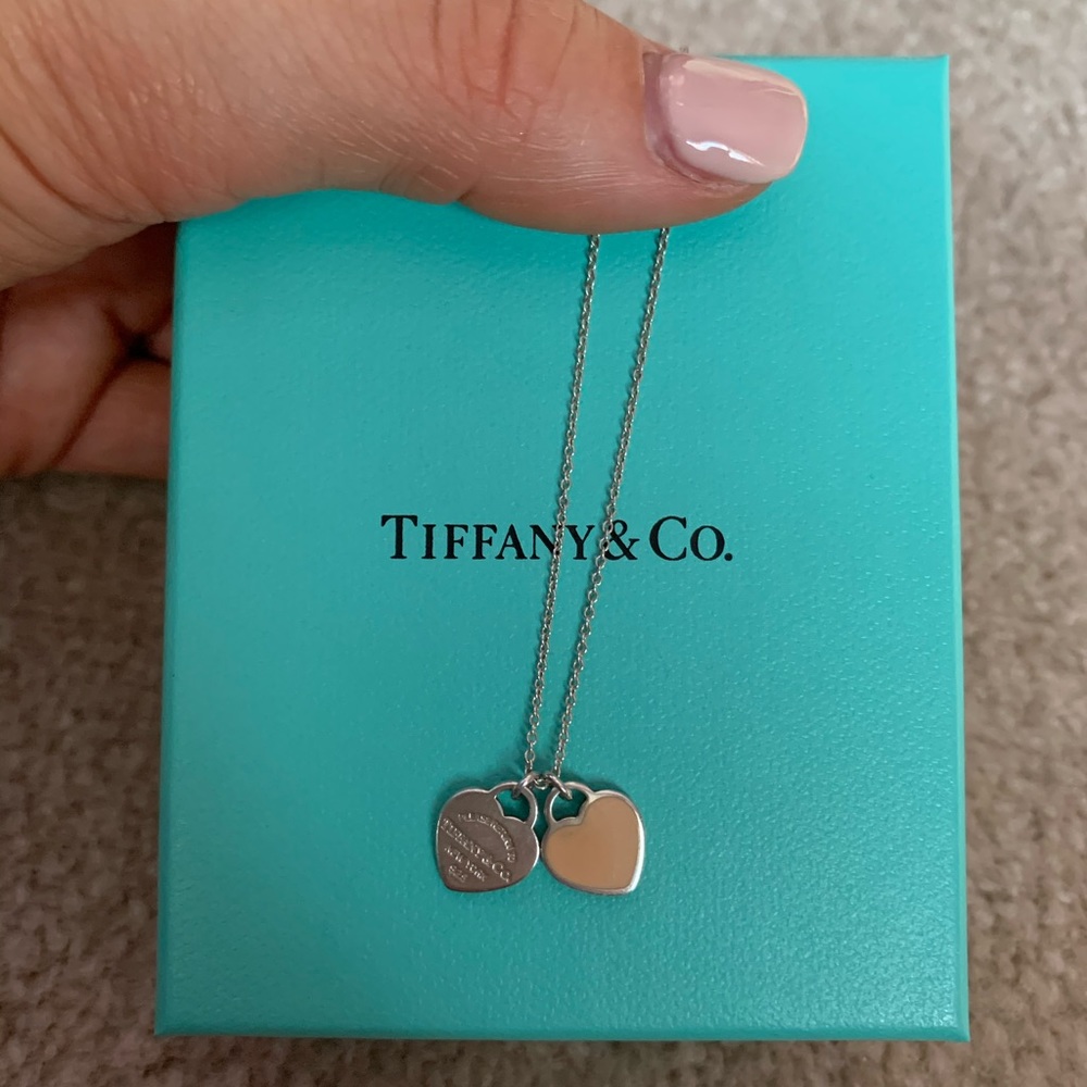 Tiffany double heart tag pendant
